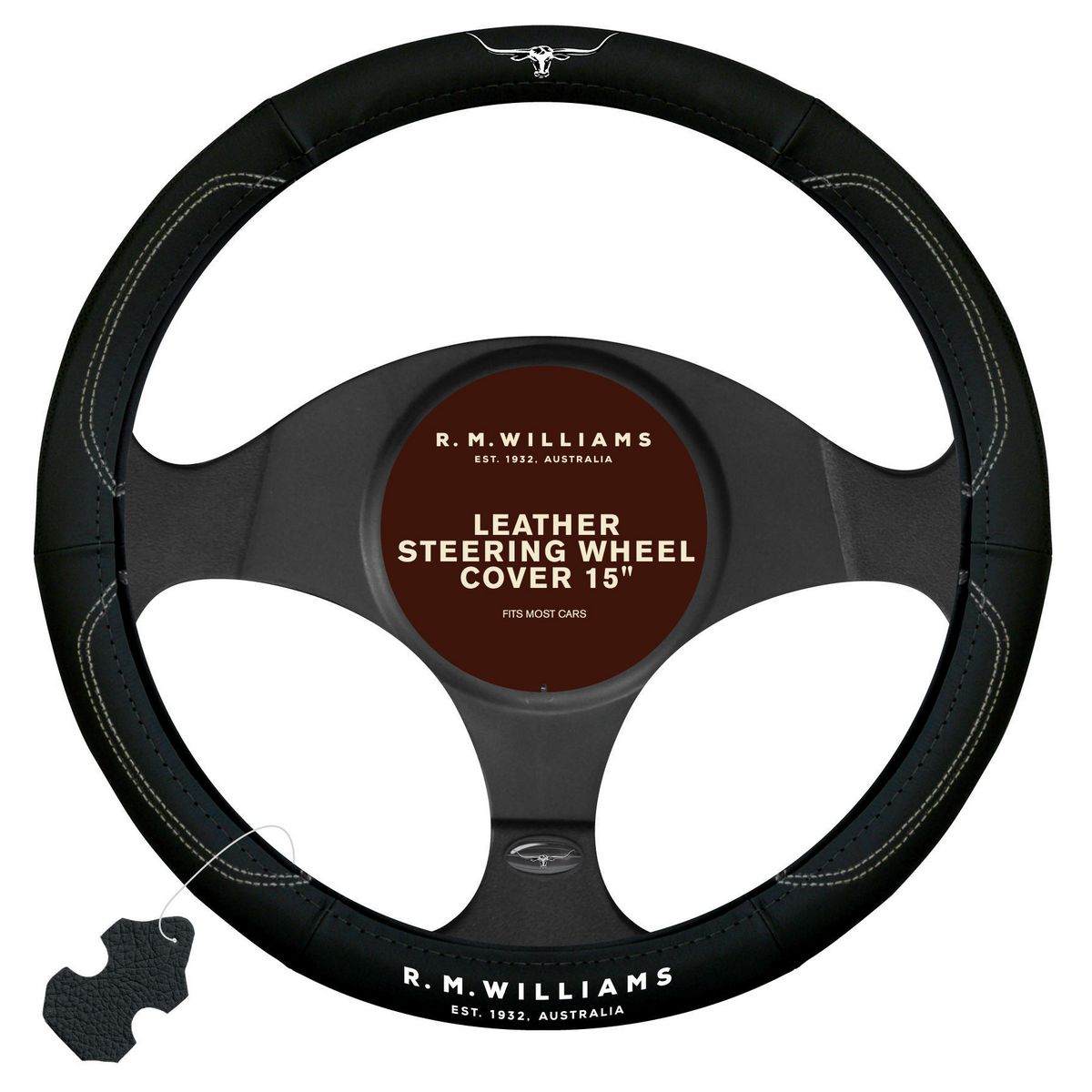 R.M.Williams Leather Steering Wheel Cover