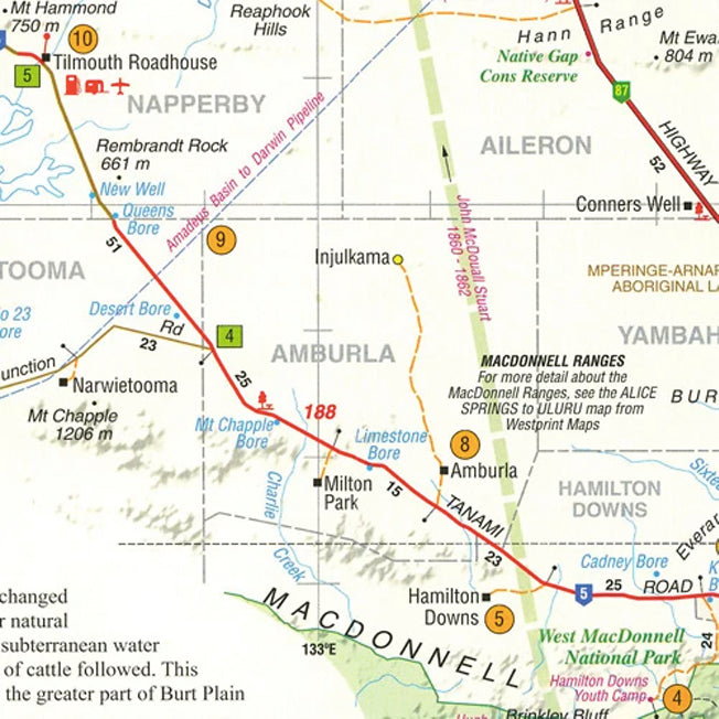 Westprint Outback Maps Tanami Road Map & Travel Guide
